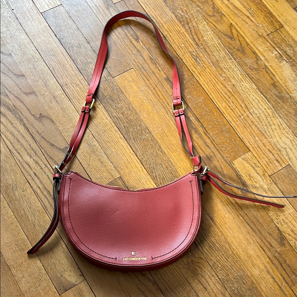 Liz Claiborne Burgundy Shoulder Bag with adjustable strap - Picture 2 of 6